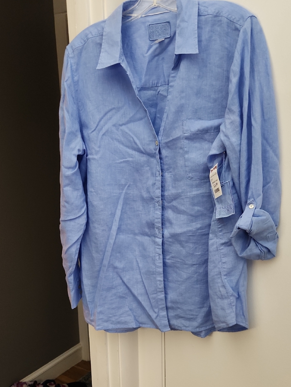 Sigrid Olsen Pale Blue Linen Shirt